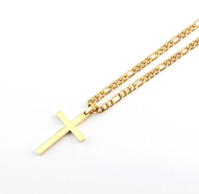 Gold Cross Necklace for Men & Women