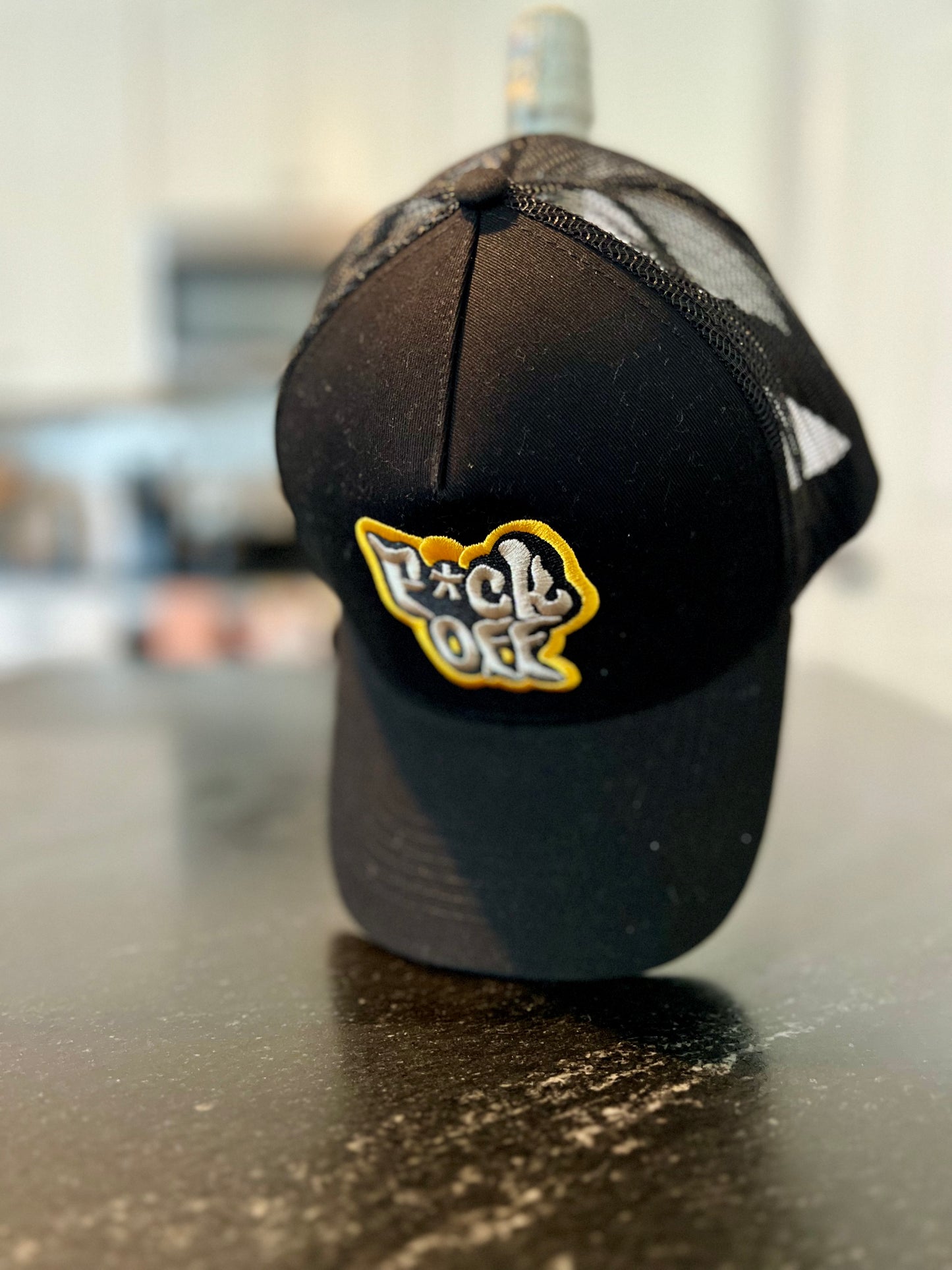 DyLN Rd Trucker Hat with F*CK OFF embroidery