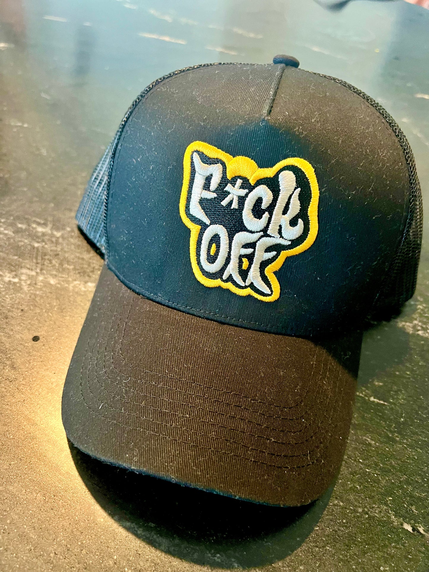 DyLN Rd Trucker Hat with F*CK OFF embroidery