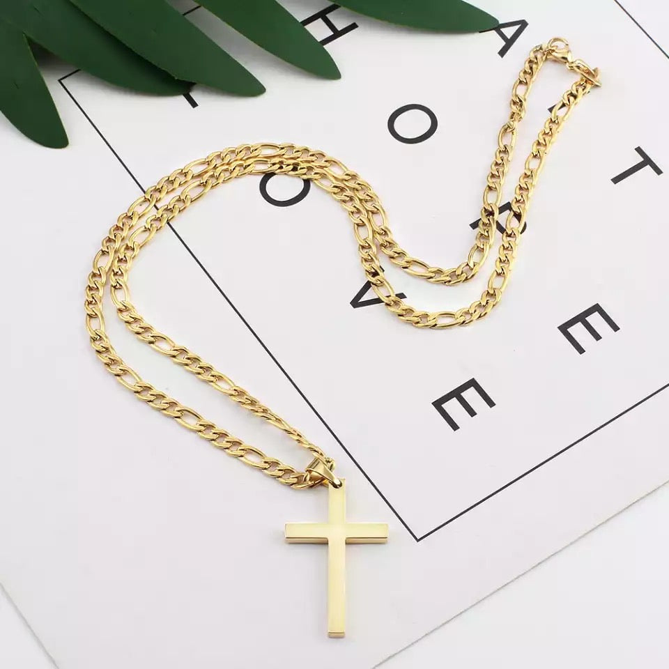 Gold Cross Necklace for Men & Women