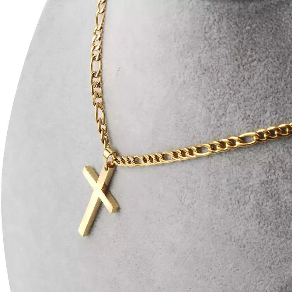 Gold Cross Necklace for Men & Women